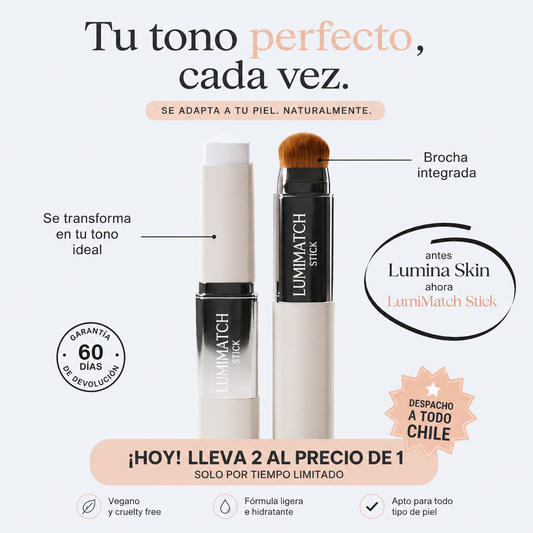 LumiMatch Stick unifica el tono de tu piel sin dejar efecto máscara.